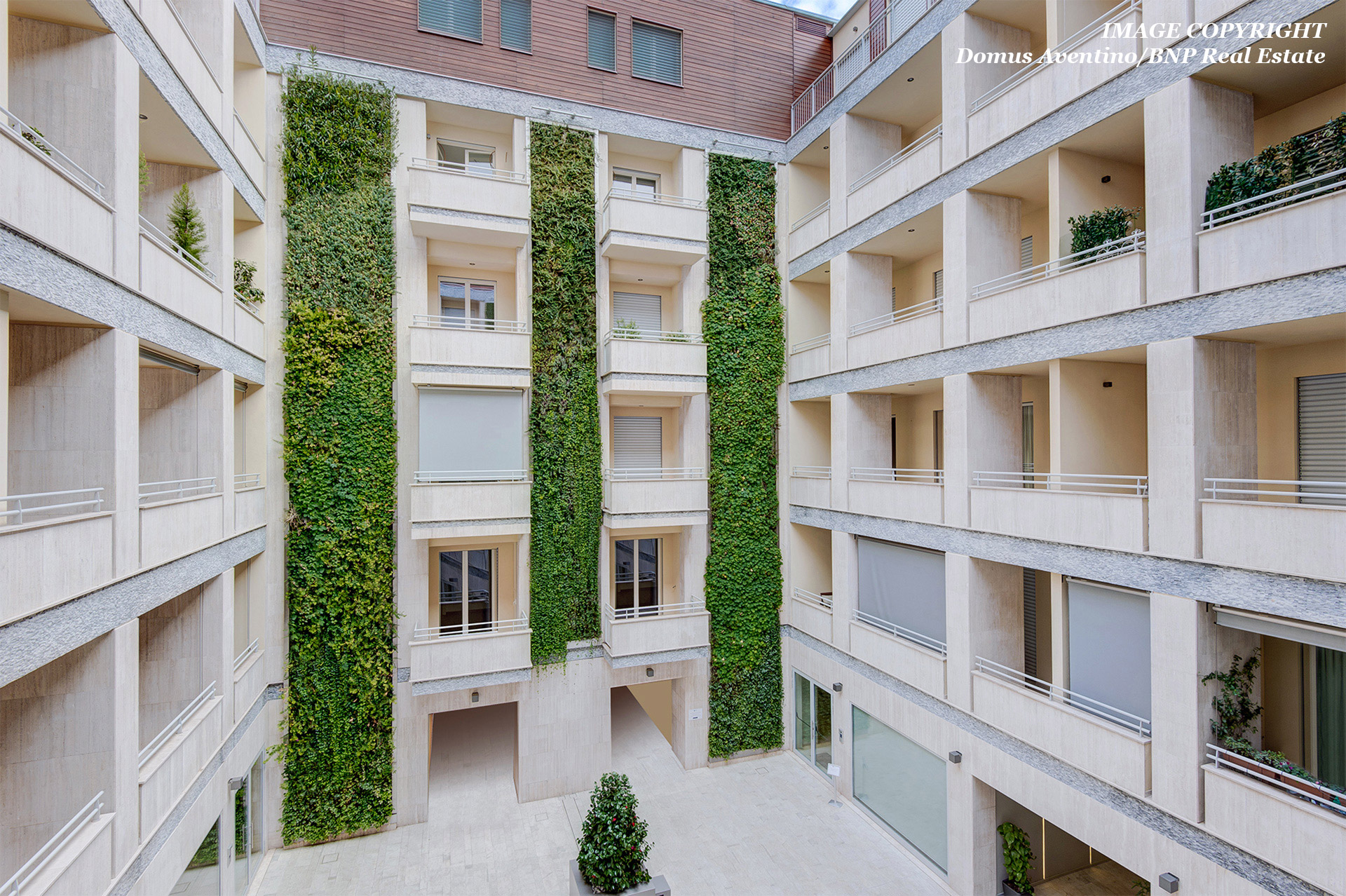 Vertical gardens at Domus Aventino housing, BNP Real Estate