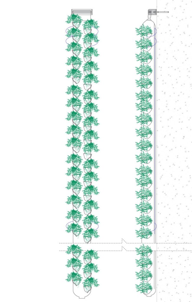 Flexiverde Colonna , schema sistema giardini verticali